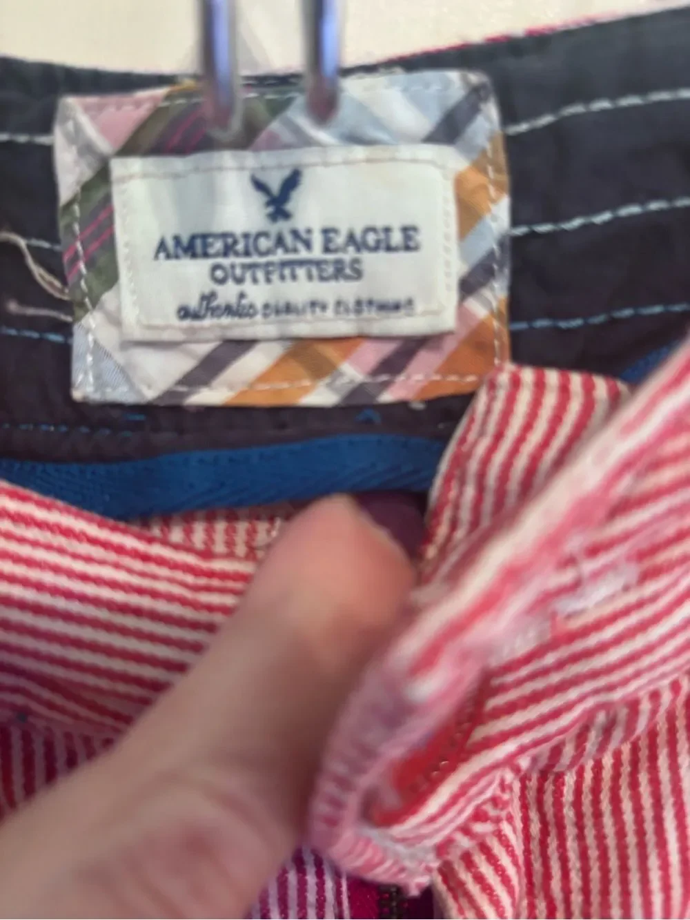 American Eagle Outfitters Red and White Steipee Women's Shorts